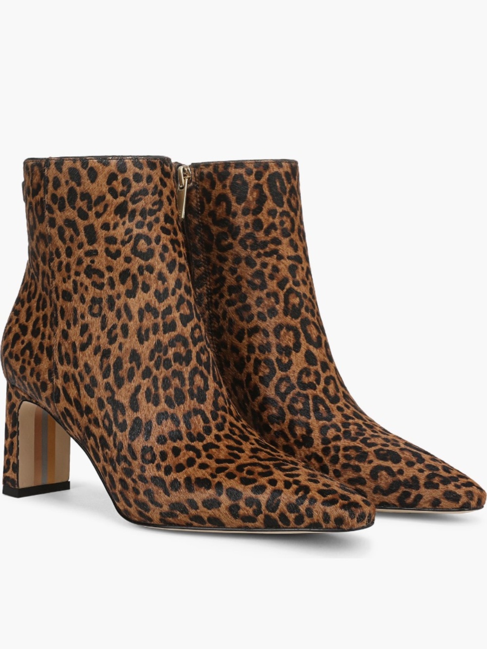 NWT Sam Edelman Saige Leopard Print Calf Hair Point Toe Dress Booties
